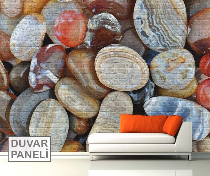 Resim Baskılı Duvar Paneli Çakıl Taşı Duvar Paneli Dünyası Strafor