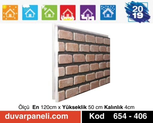 Dış Cephe Tuğla Strafor PANEL 654-406