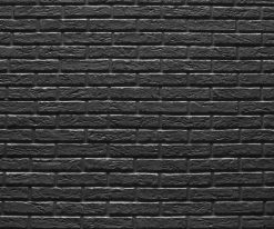 3D Tuğla Görünümlü Fiber Duvar Paneli Siyah