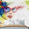 Resimli Duvar Paneli Gözlüklü Kız