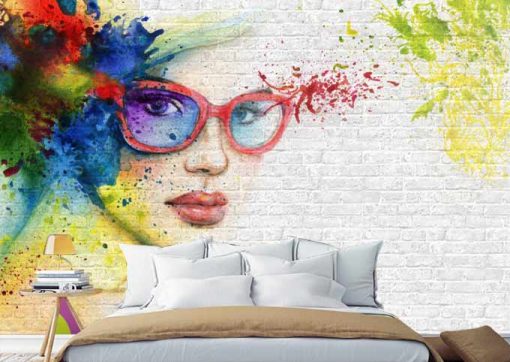 Resimli Duvar Paneli Gözlüklü Kız