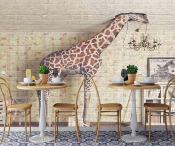 Resimli Duvar Paneli Zürafa