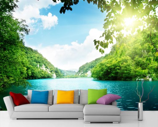 3 Boyutlu Duvar Kağıdı Göl 44460- 4