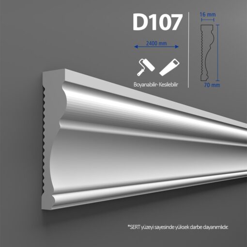 Boyanabilir Sert Dekoratif Duvar Çıtası D-107