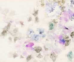 Mor Çiçekler 3d Duvar Kağıdı