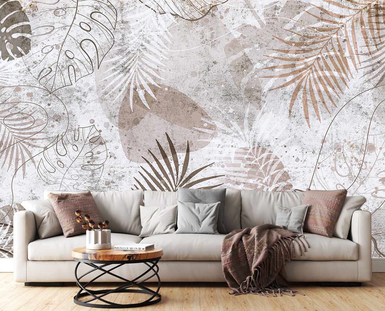 Kahve Yapraklar 3d Duvar Kağıdı Kahve Yapraklar 3d Duvar Kağıdı