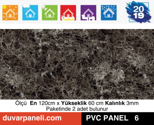 Kahve Akrilik Mermer Panel -120 x 60 2 Adet