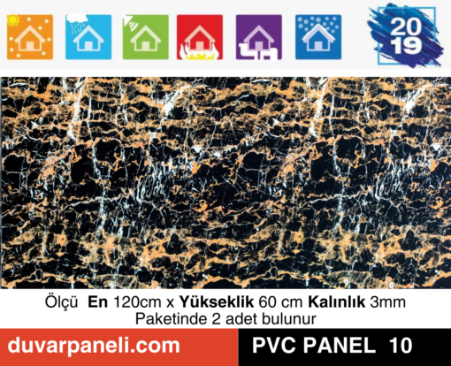 Sarı Çizgi PVC Mermer Panel